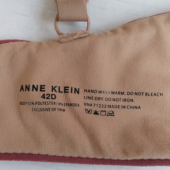 Anne Klein Underwire Convertible Bra 42D Tan Brown Pink Mauve - Picture 9 of 16